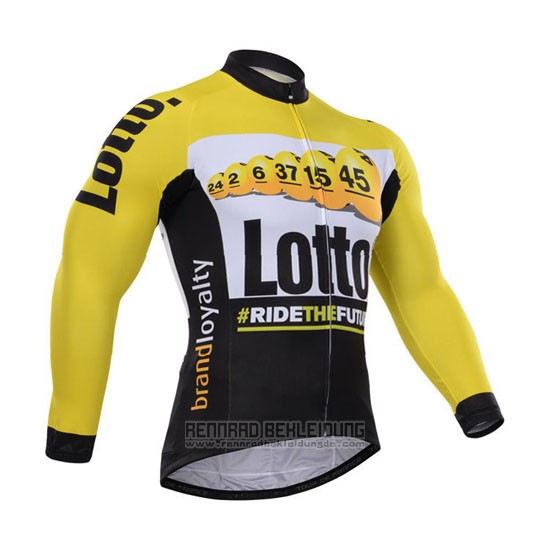 2015 Fahrradbekleidung Lotto NL Jumbo Shwarz und Gelb Trikot Langarm und Tragerhose - zum Schließen ins Bild klicken